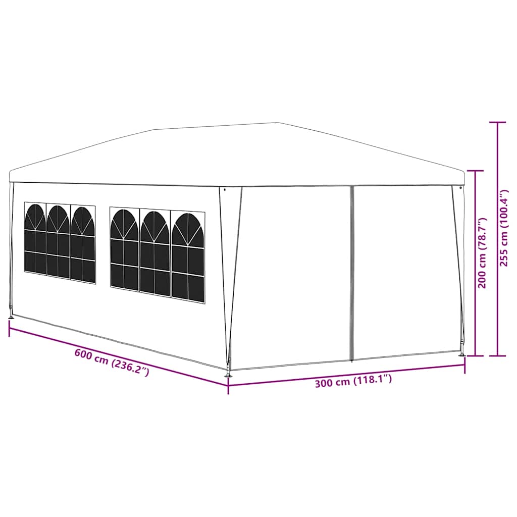 Šator za zabave 3 x 6 m plavi