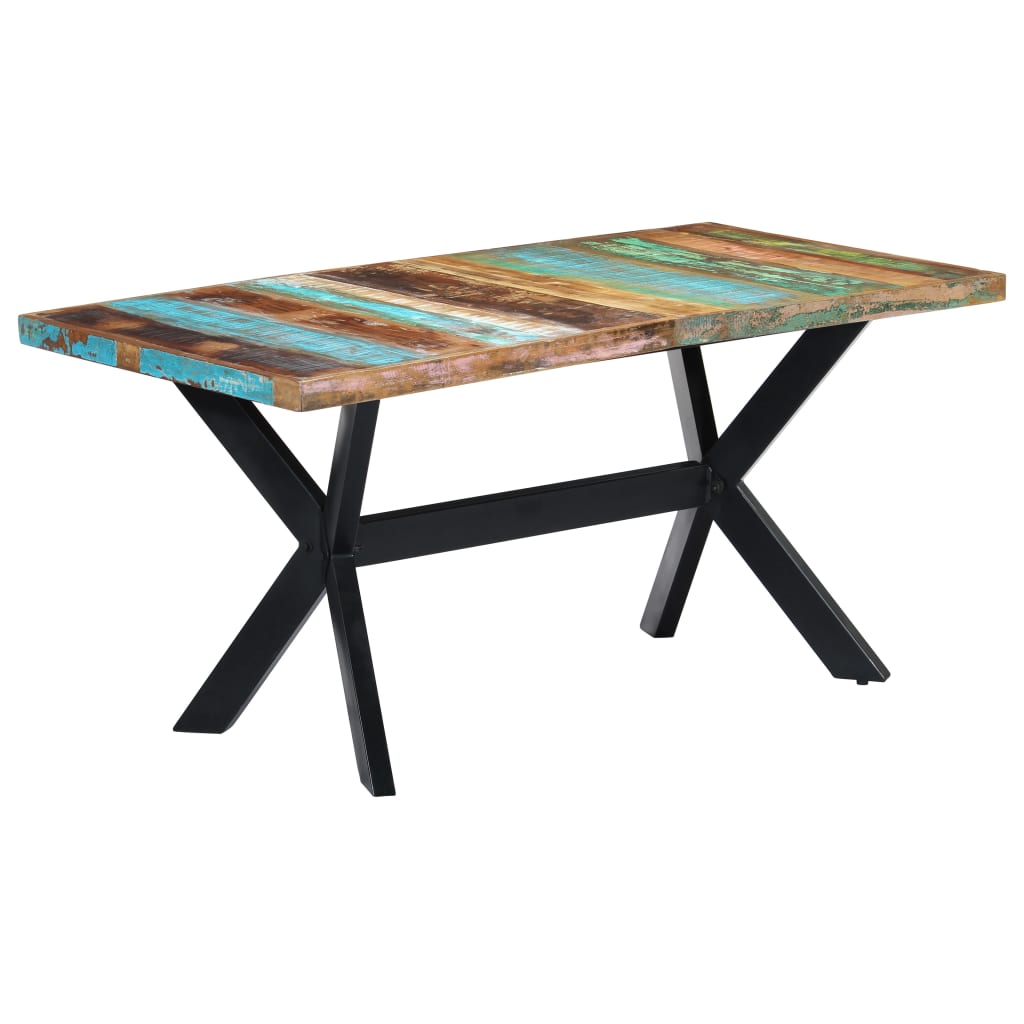 Blagovaonski stol od masivnog obnovljenog drva 160 x 80 x 75 cm