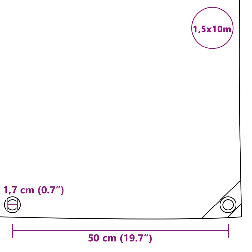 Cerada 650 g/m² 1,5 x 10 m siva