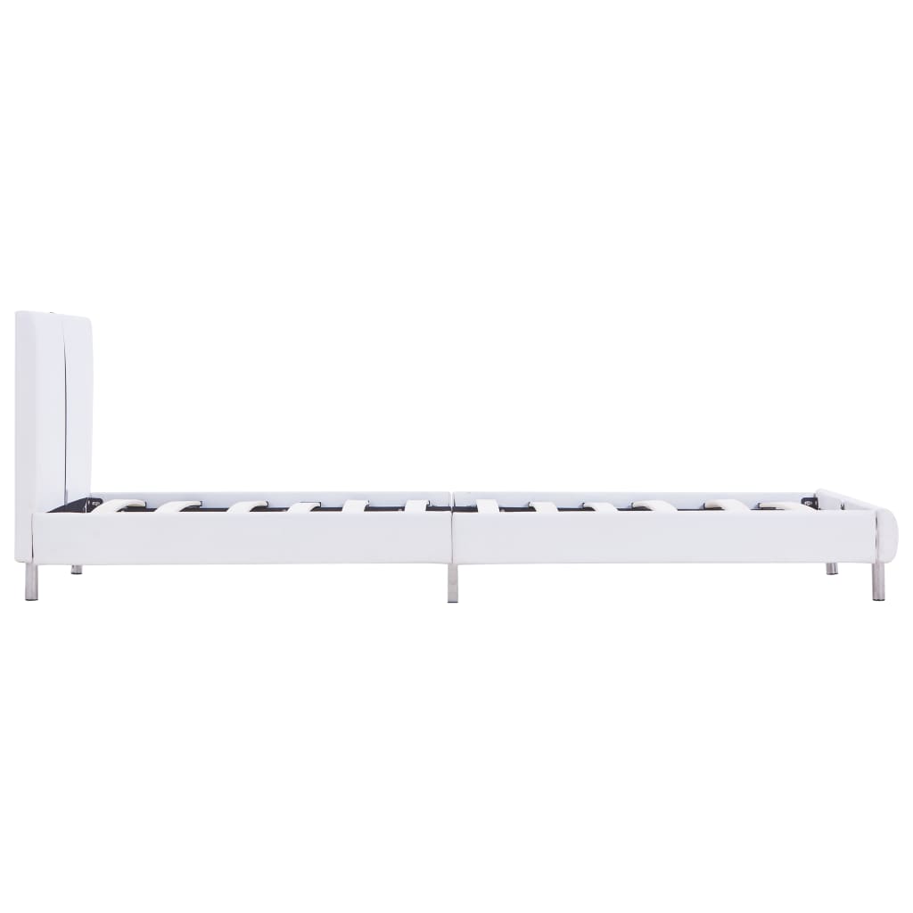 Okvir za krevet od umjetne kože bijeli 90 x 200 cm