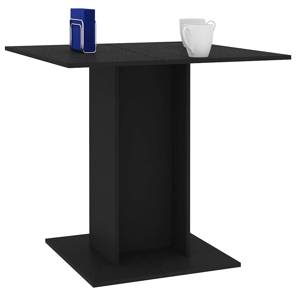 Blagovaonski stol crni 80 x 80 x 75 cm od konstruiranog drva
