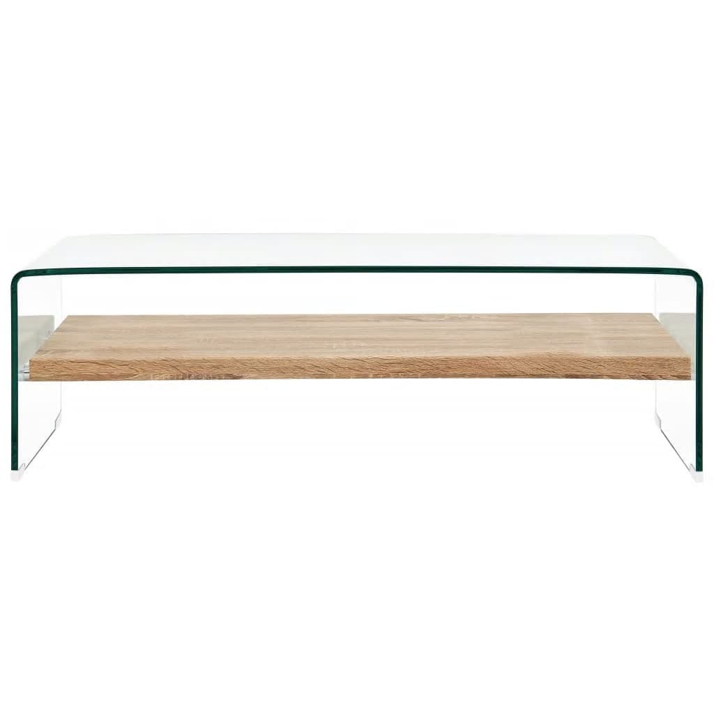 Stolić za kavu prozirni 98 x 45 x 31 cm od kaljenog stakla