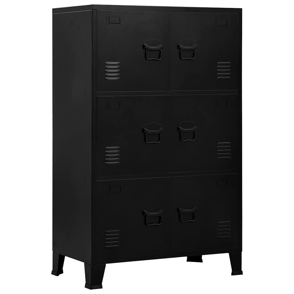 Industrijski sanduk za pohranu crni 75 x 40 x 120 cm čelični