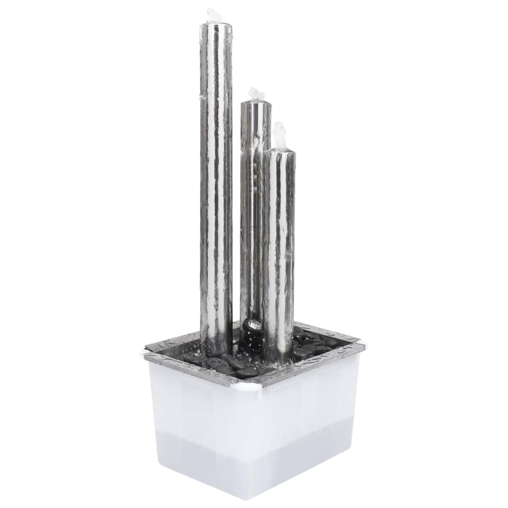 Vrtna fontana srebrna 48 x 34 x 88 cm od nehrđajućeg čelika