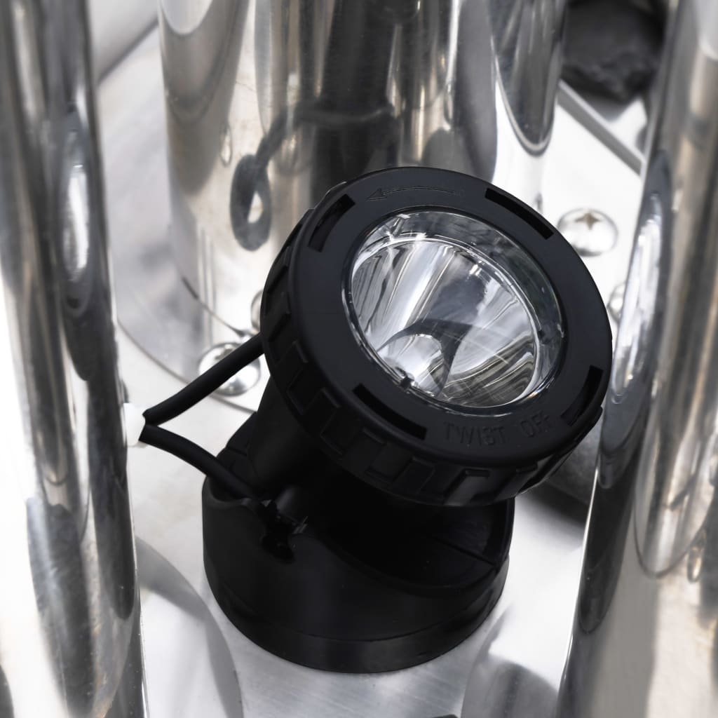 Vrtna fontana srebrna 48 x 34 x 123 cm od nehrđajućeg čelika