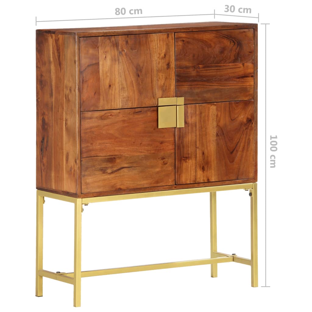Visoka komoda od masivnog bagremovog drva 80 x 30 x 100 cm