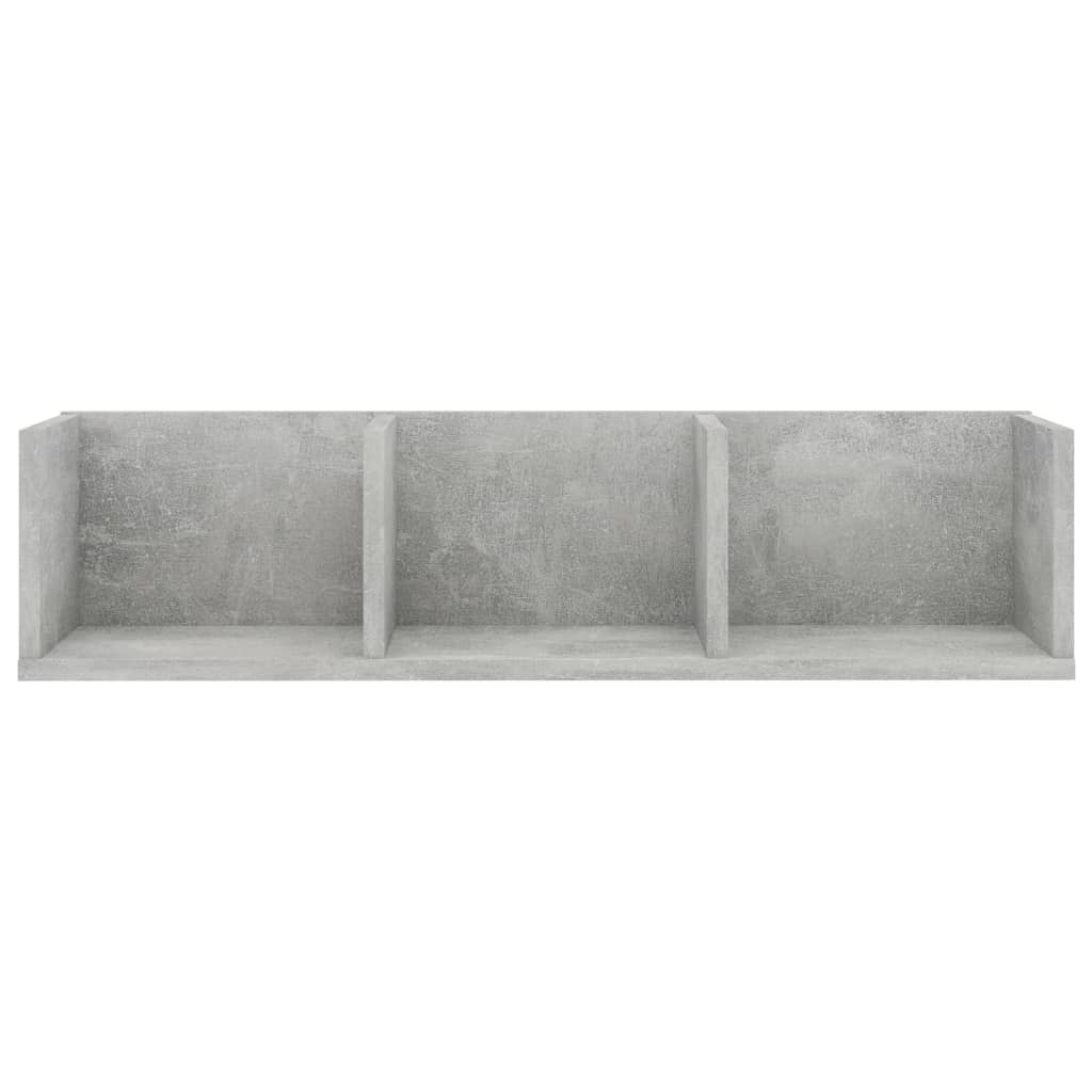 Zidna polica za CD-ove boja betona 75x18x18cm konstruirano drvo