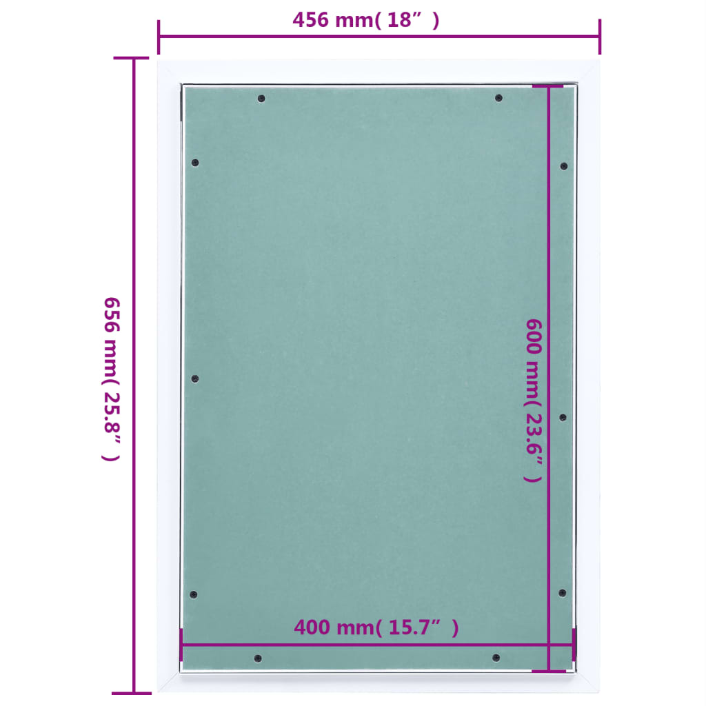 Pristupna ploča s aluminijskim okvirom i knaufom 400 x 600 mm
