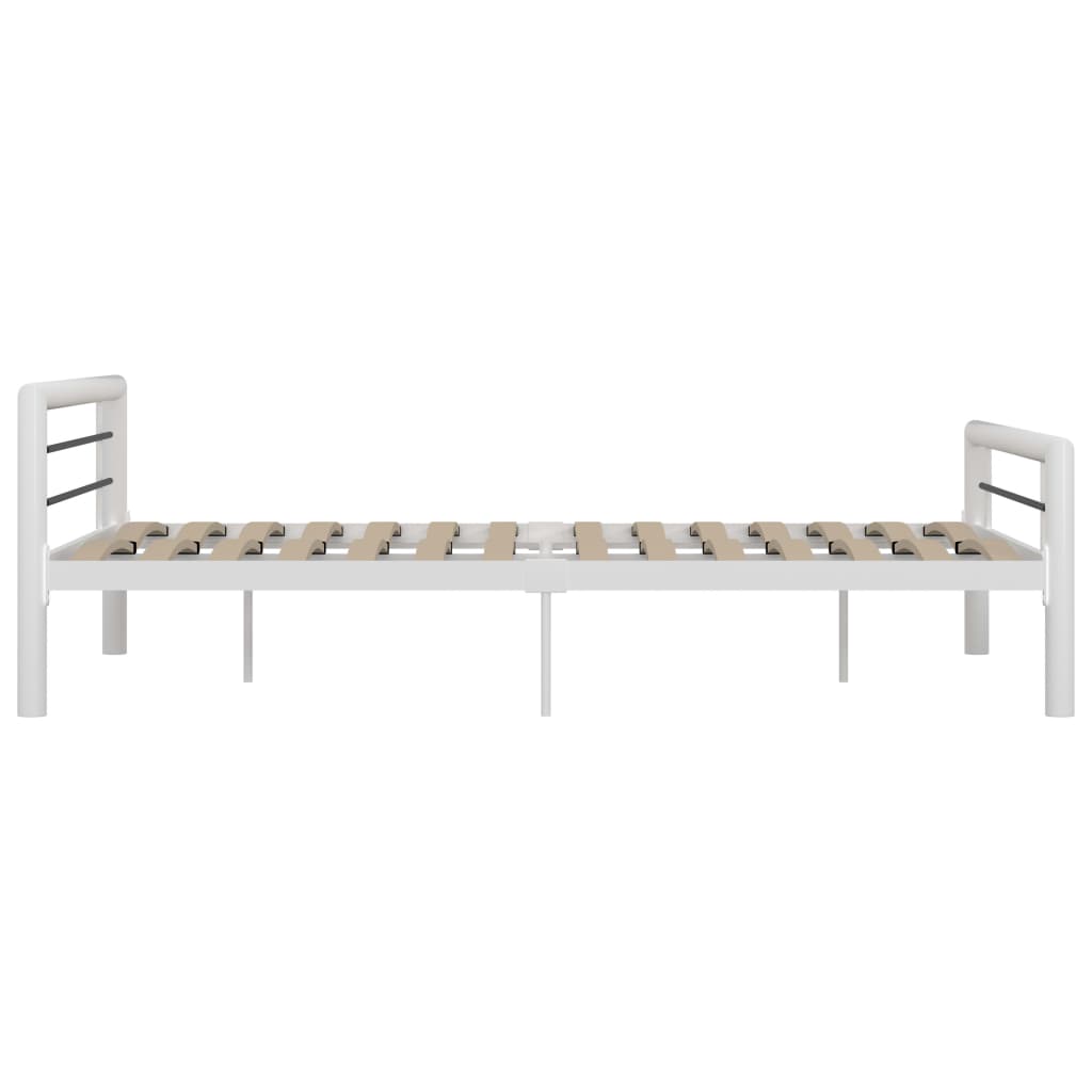 Okvir za krevet bijelo-crni metalni 140 x 200 cm