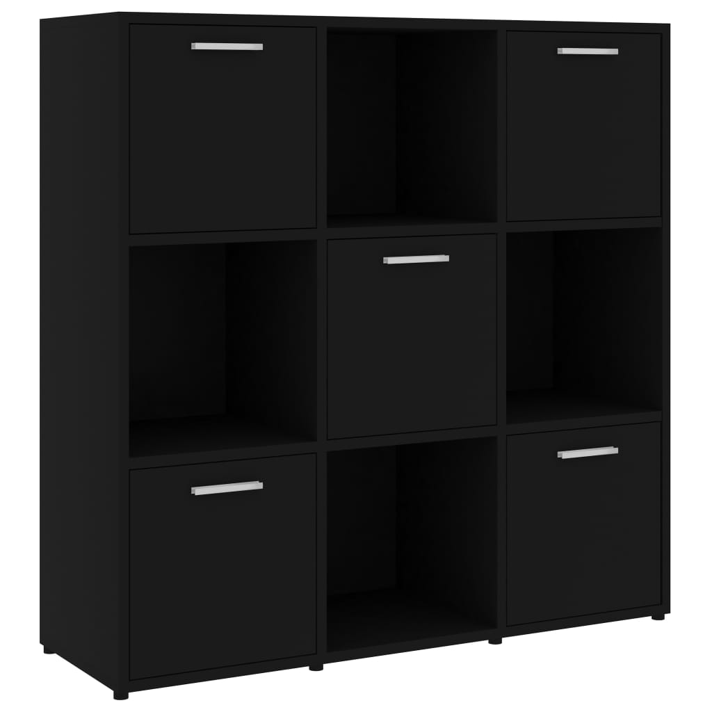 Ormarić za knjige crni 90 x 30 x 90 cm od konstruiranog drva