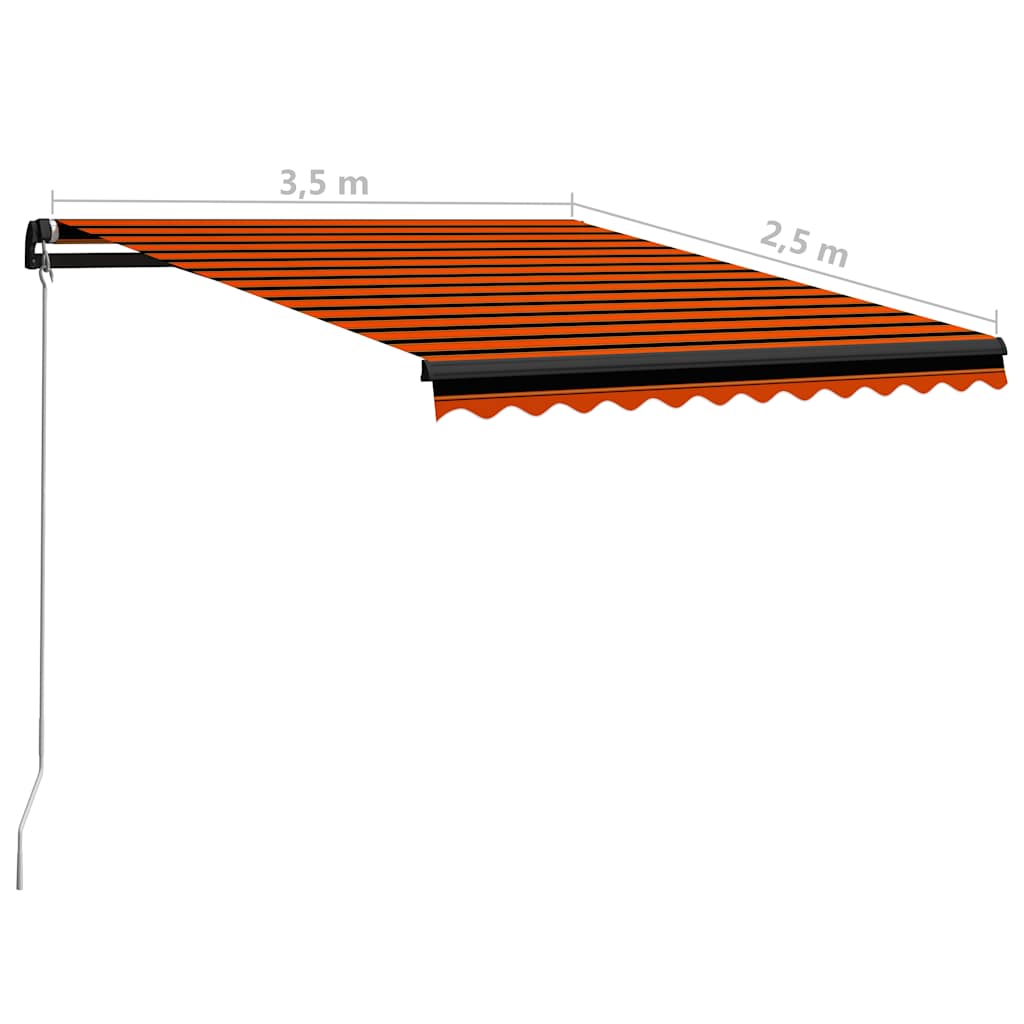 Tenda na ručno uvlačenje 350 x 250 cm narančasto-smeđa