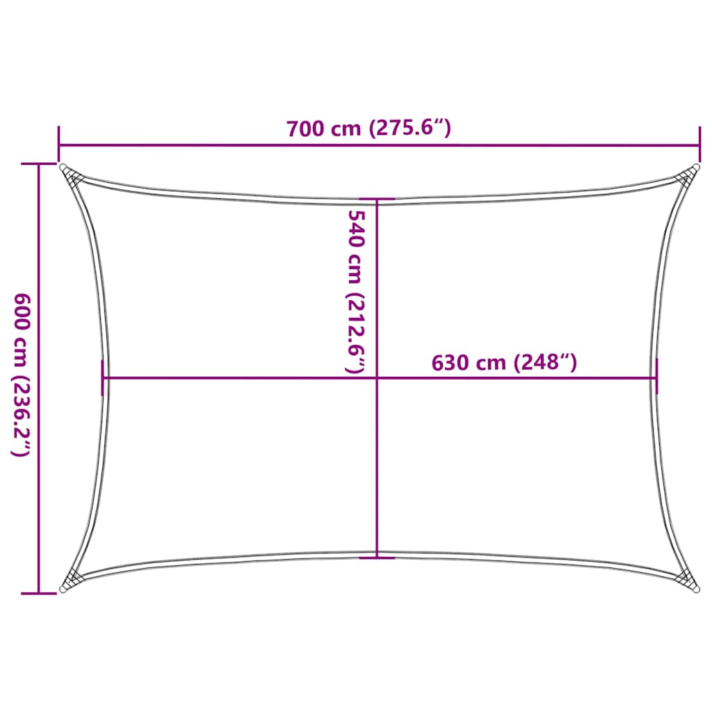 Jedro za zaštitu od sunca 160 g/m² svjetlozeleno 6 x 7 m HDPE