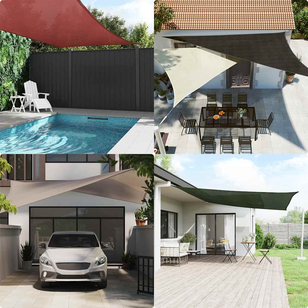 Jedro za zaštitu od sunca 160 g/m² Trapezoidno tamnozeleno 4/5x3 m HDPE
