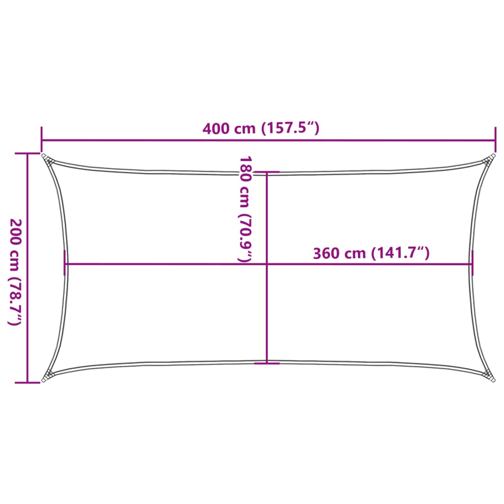 Jedro za zaštitu od sunca 160 g/m² narančasto 2 x 4 m HDPE