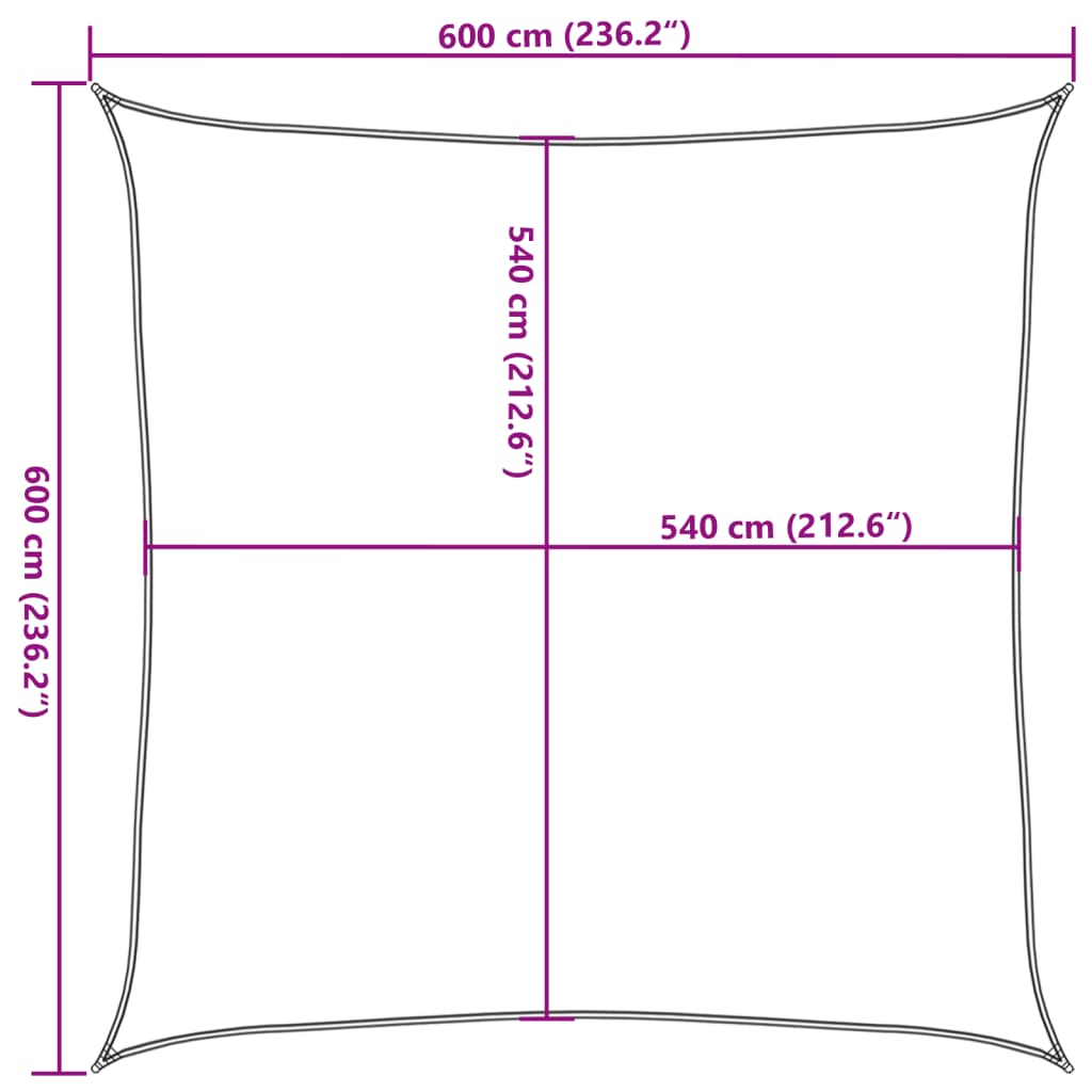 Jedro za zaštitu od sunca 160 g/m² smeđe 6 x 6 m HDPE