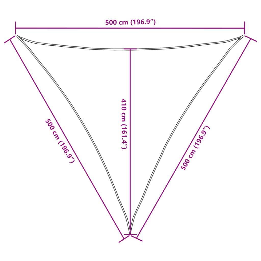 Jedro protiv sunca od tkanine Oxford trokutasto 5x5x5 m crno