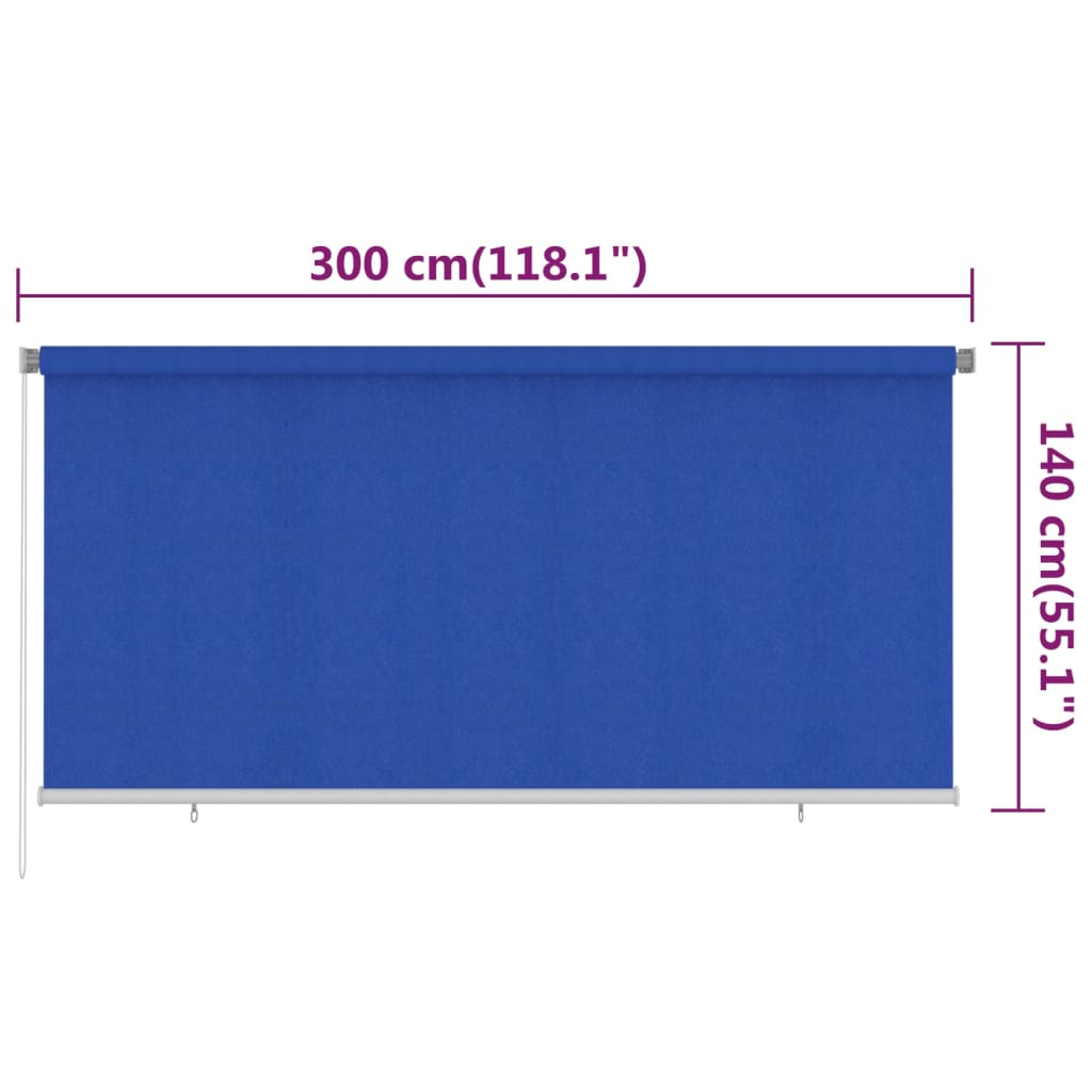 Vanjska roleta za zamračivanje 300 x 140 cm plava HDPE