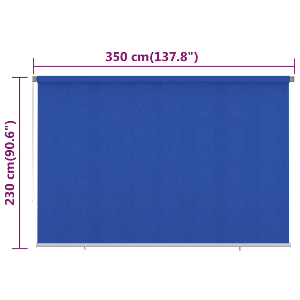 Vanjska roleta za zamračivanje 350 x 230 cm plava HDPE