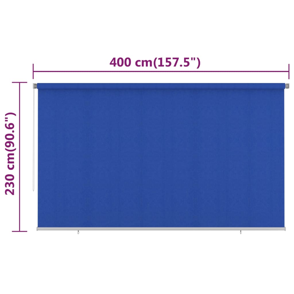 Vanjska roleta za zamračivanje 400 x 230 cm plava HDPE