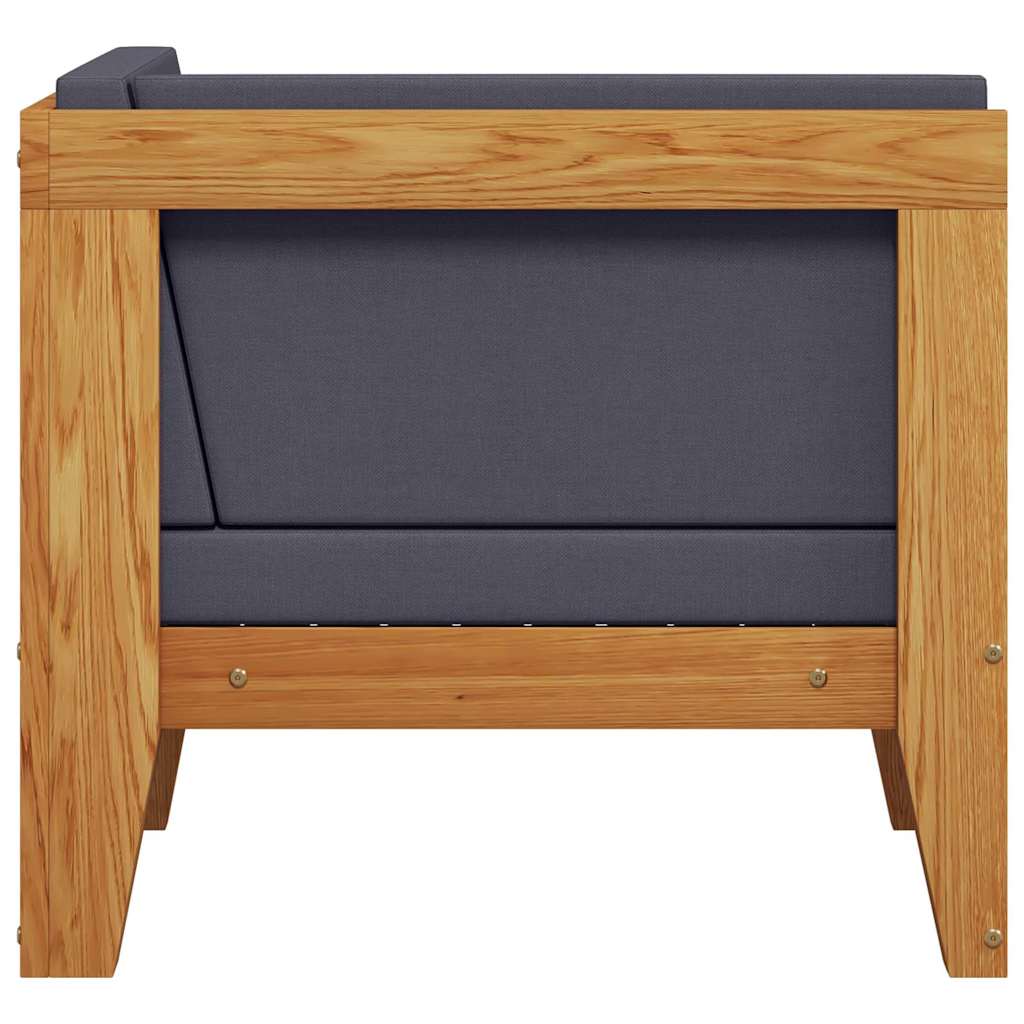 Modularna kutna sofa i tamnosivi jastuci masivno bagremovo drvo