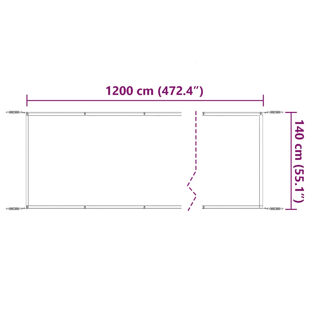 Okomita tenda bež 140 x 1200 cm od tkanine Oxford