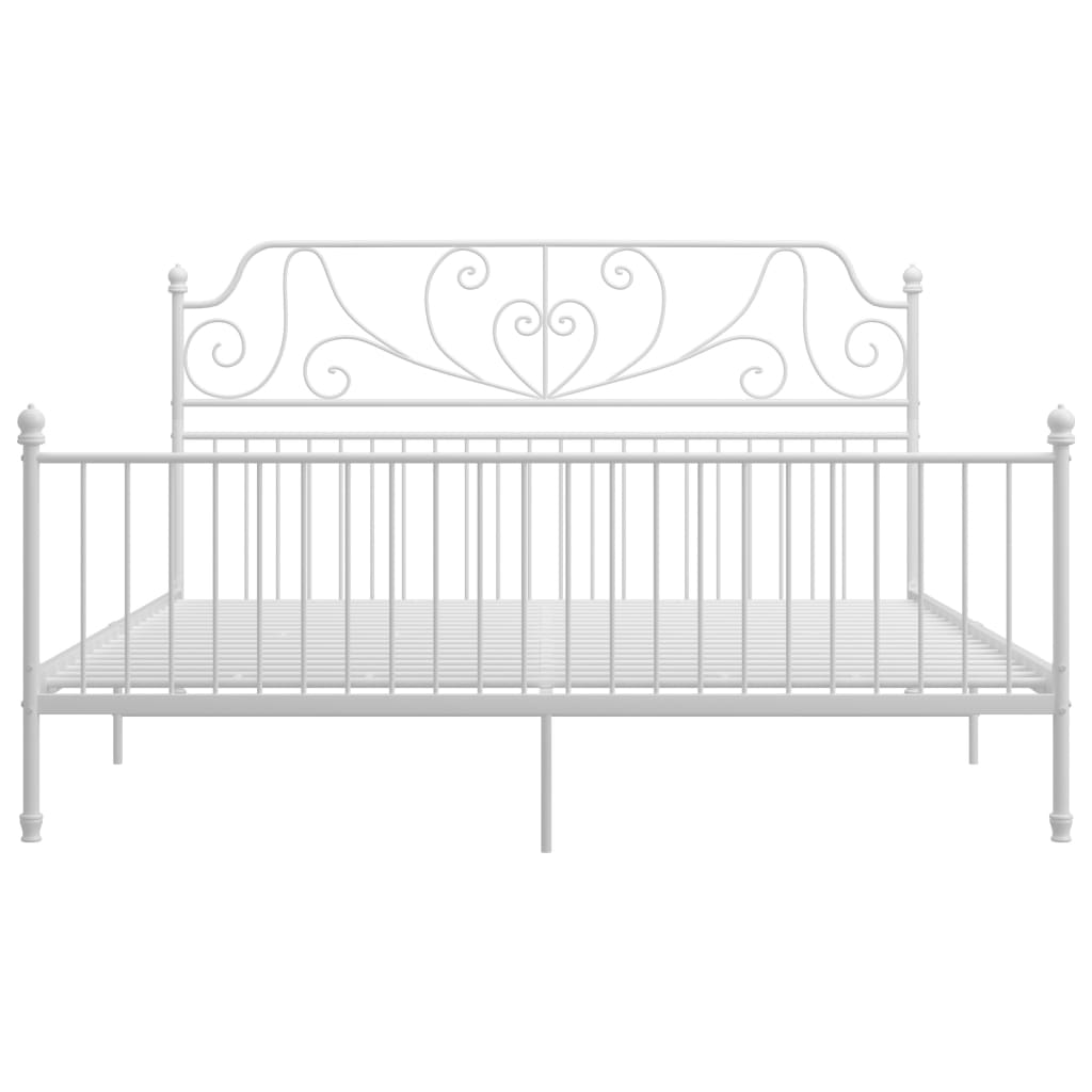 Okvir za krevet bijeli metalni 200 x 200 cm