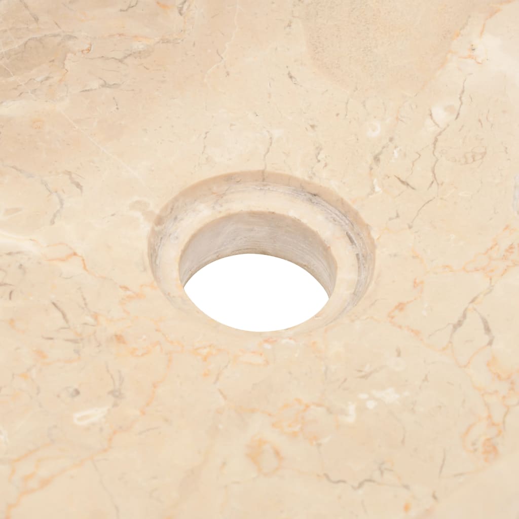 Kupaonski ormarić od tikovine s mramornim krem umivaonikom