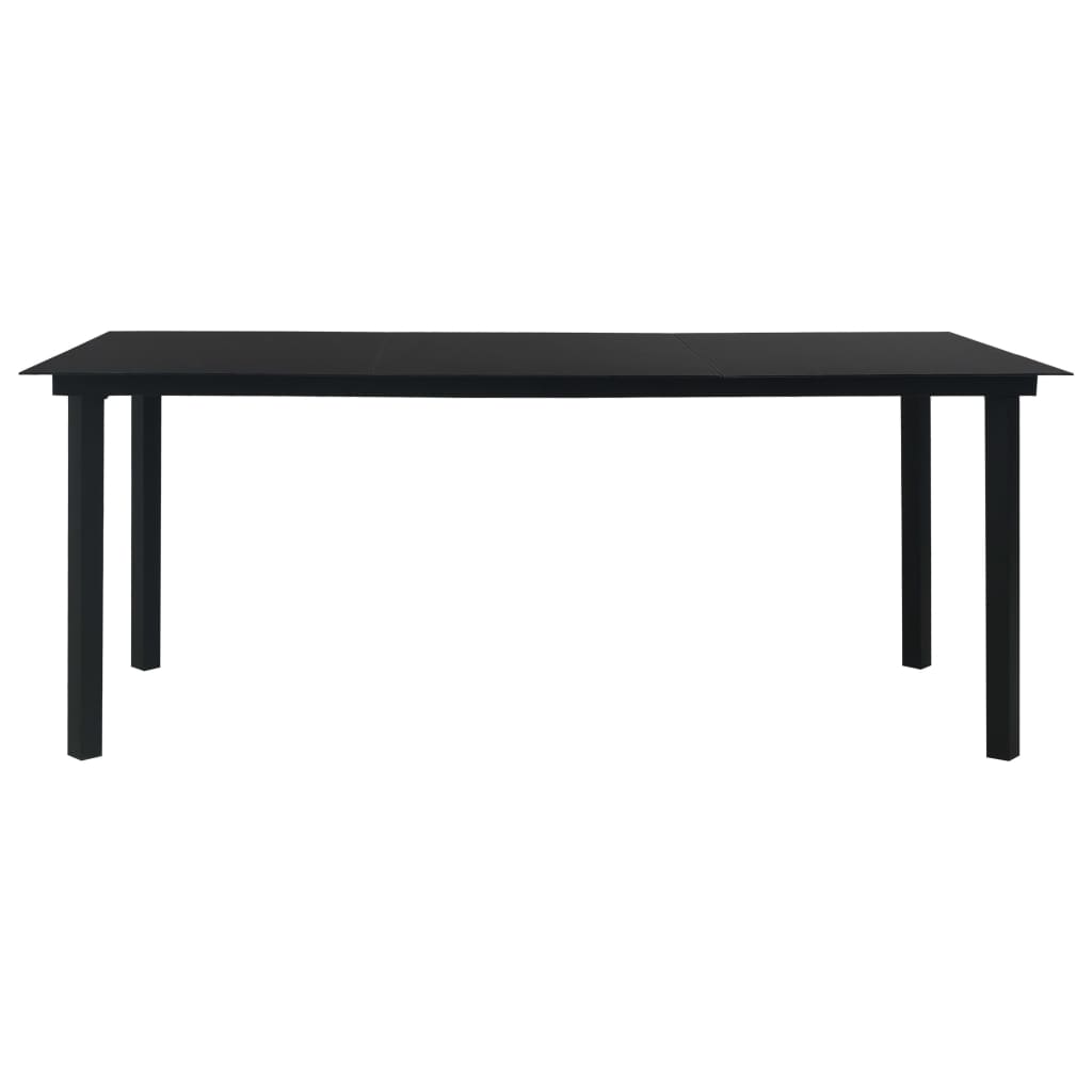 9-dijelni vrtni blagovaonski set od PVC ratana crni