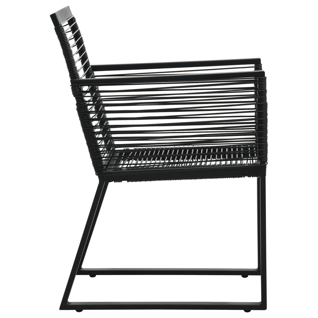 9-dijelni vrtni blagovaonski set od PVC ratana crni
