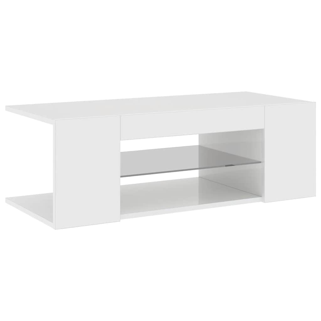 TV ormarić s LED svjetlima visoki sjaj bijeli 90 x 39 x 30 cm