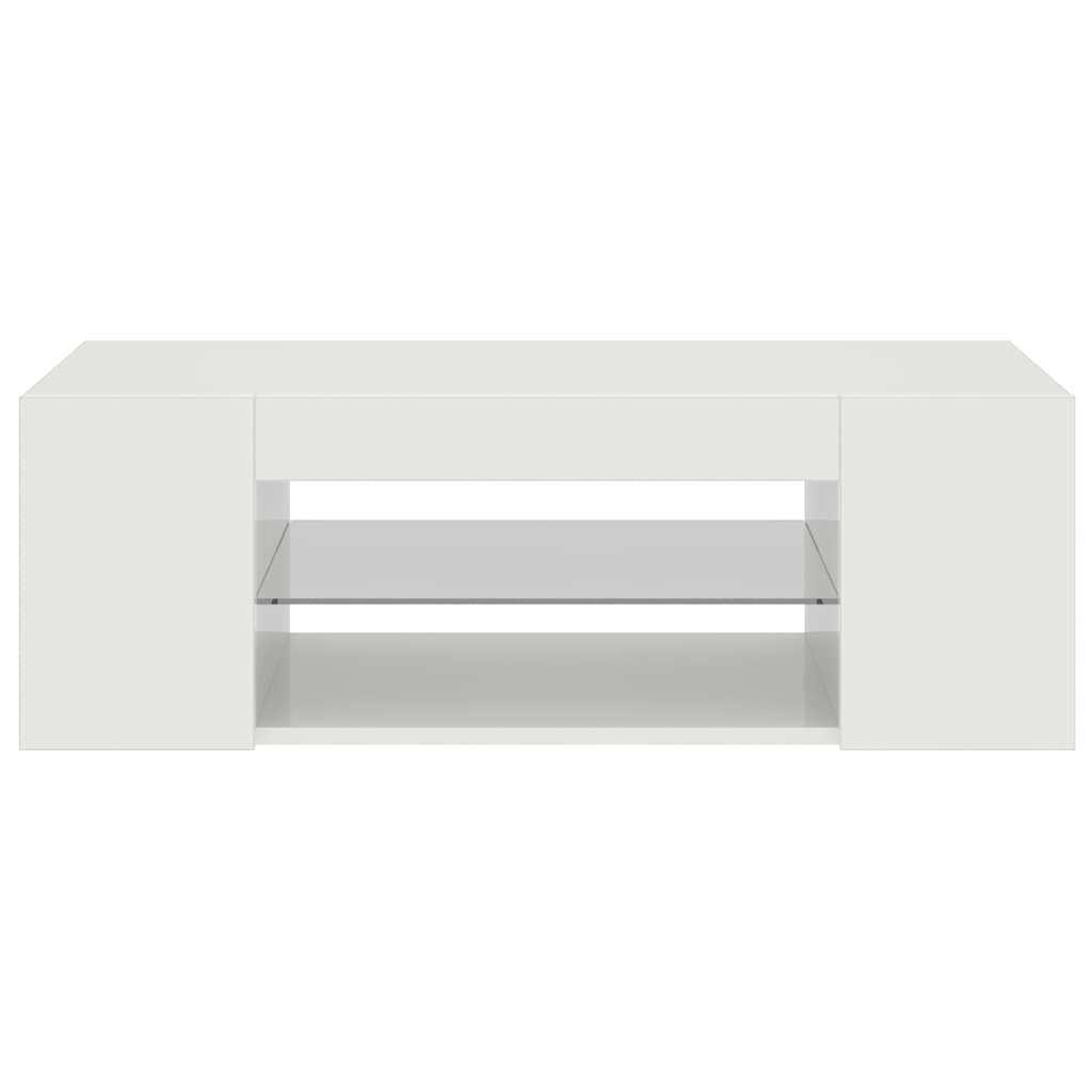 TV ormarić s LED svjetlima visoki sjaj bijeli 90 x 39 x 30 cm