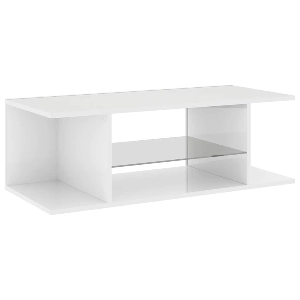 TV ormarić s LED svjetlima visoki sjaj bijeli 90 x 39 x 30 cm