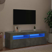 TV ormarić s LED svjetlima siva boja betona 120 x 35 x 40 cm