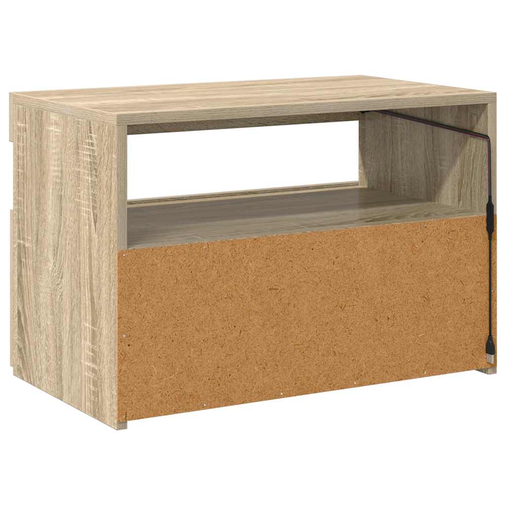TV ormarić s LED svjetlima boja hrasta sonome 60x35x40 cm