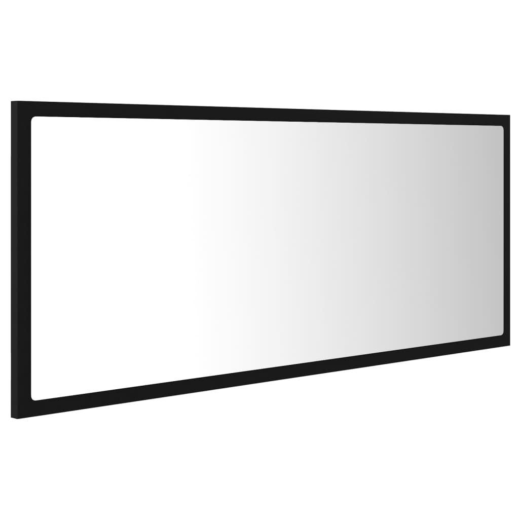 LED kupaonsko ogledalo crno 100x8,5x37 cm akrilno