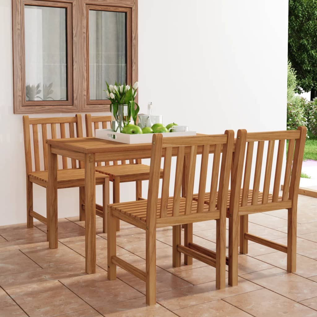 Vrtni blagovaonski set od 5 dijelova 120 x 70 cm masivno tikovino drvo