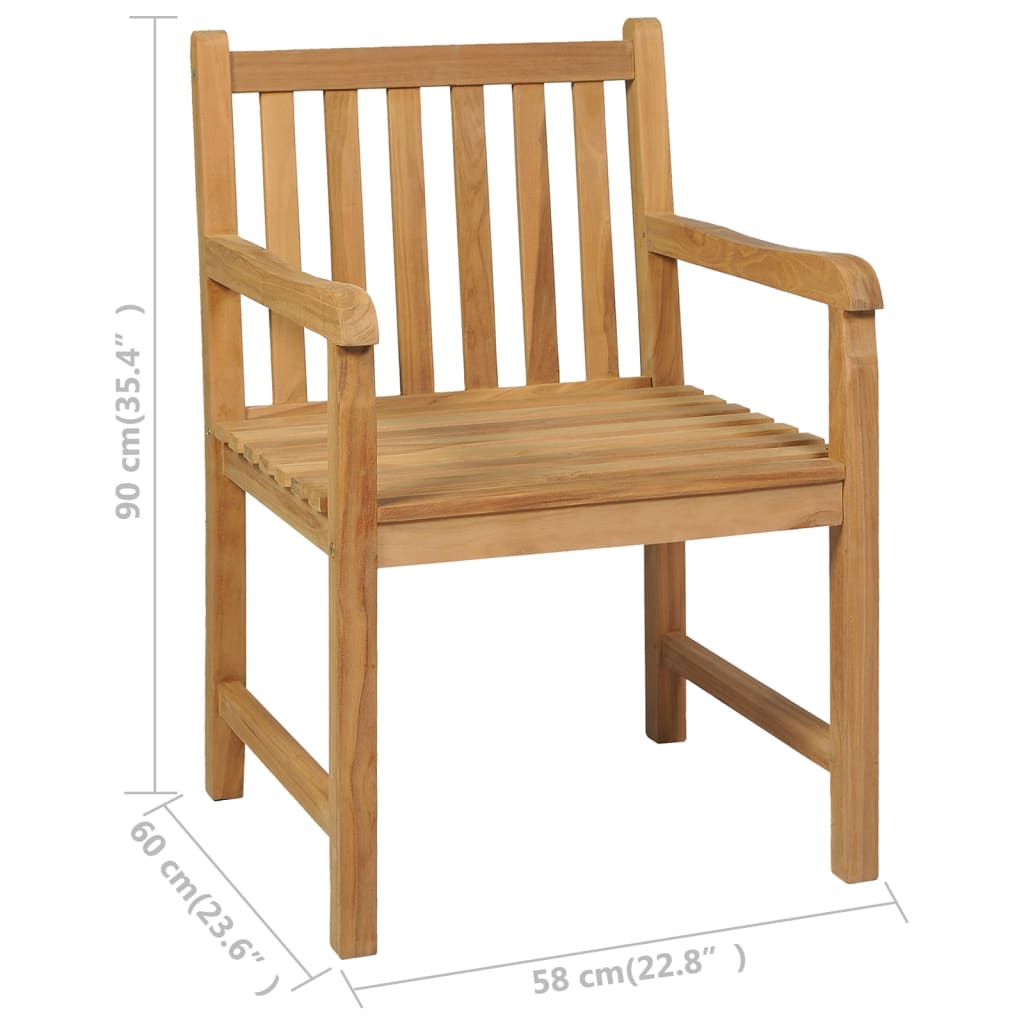 Vrtni blagovaonski set od 5 dijelova 140 x 80 cm masivno tikovino drvo