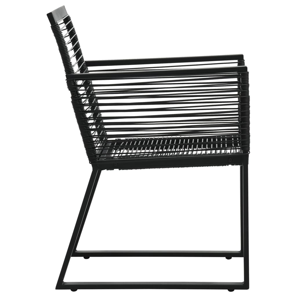 9-dijelni vrtni blagovaonski set od PVC ratana crni