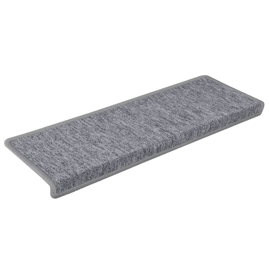 Prostirke za stepenice 15 kom 65x21x4 cm svijetlo sive pravokutne rubove