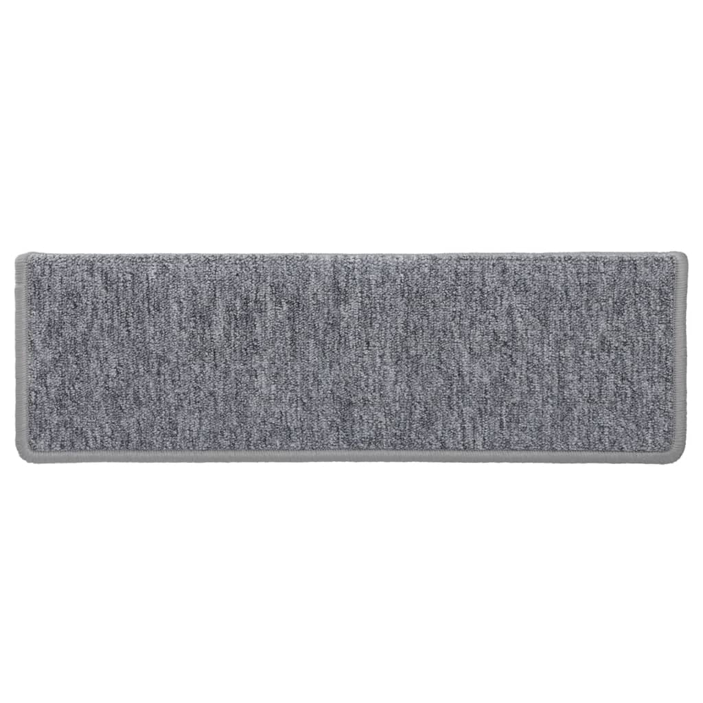 Prostirke za stepenice 15 kom 65x21x4 cm svijetlo sive pravokutne rubove