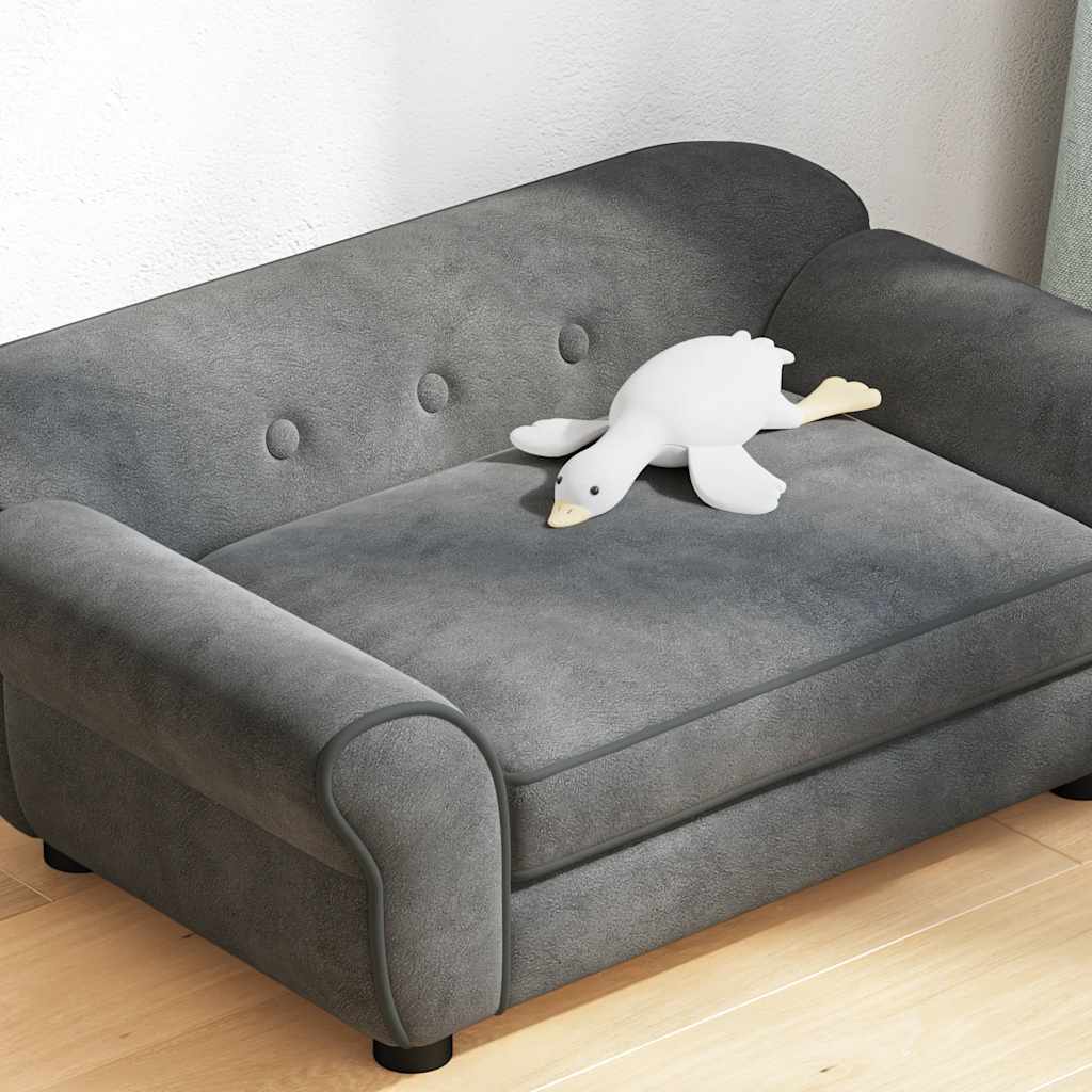 Sofa za pse tamnosiva 72 x 45 x 30 cm plišana