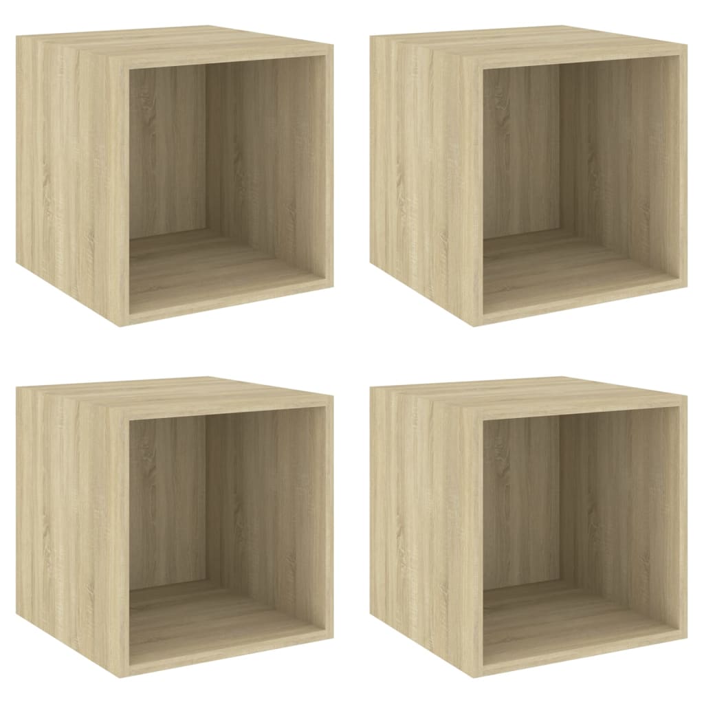 Zidni ormarići 4 kom boja hrasta 37x37x37 cm konstruirano drvo