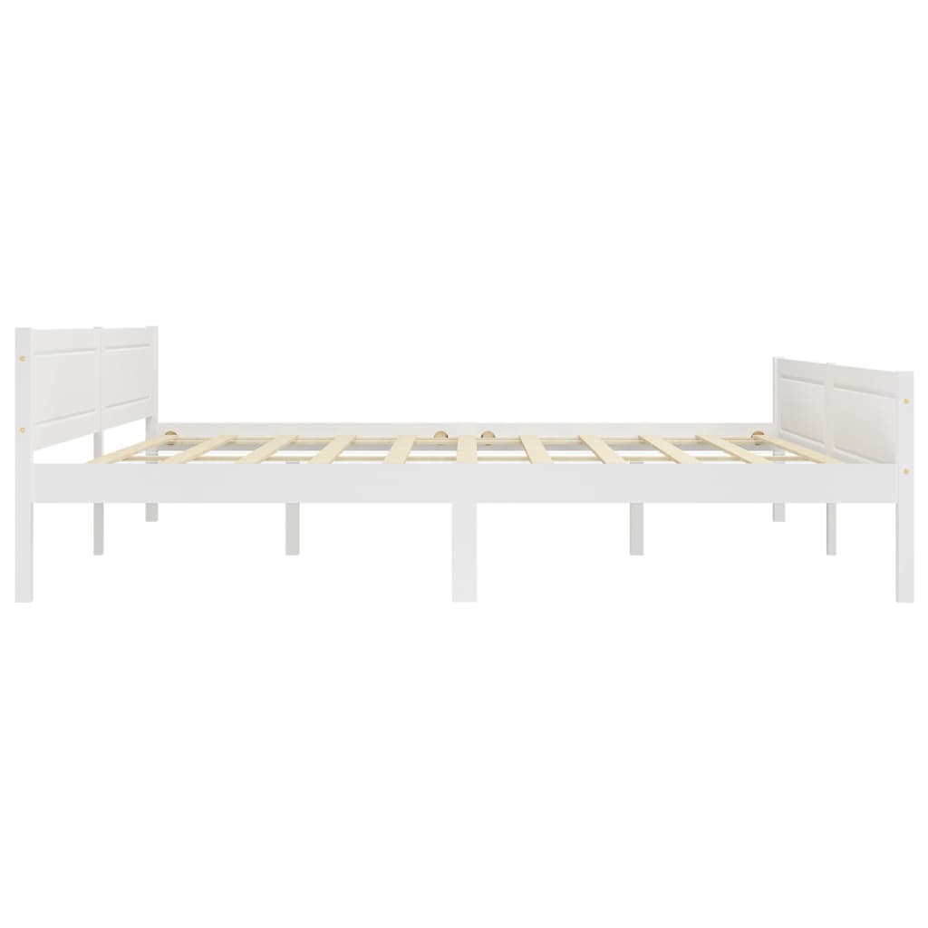 Okvir za krevet od masivne borovine bijeli 200 x 200 cm