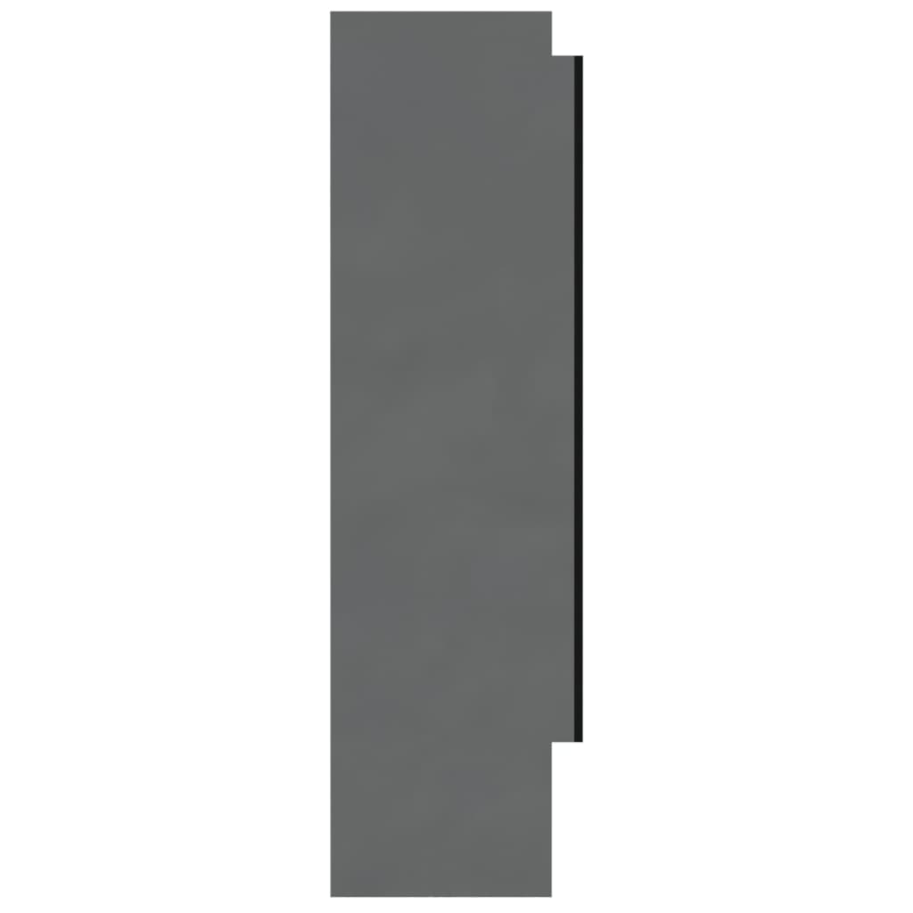 Kupaonski ormarić s ogledalom 80 x 15 x 60 cm MDF sjajni sivi