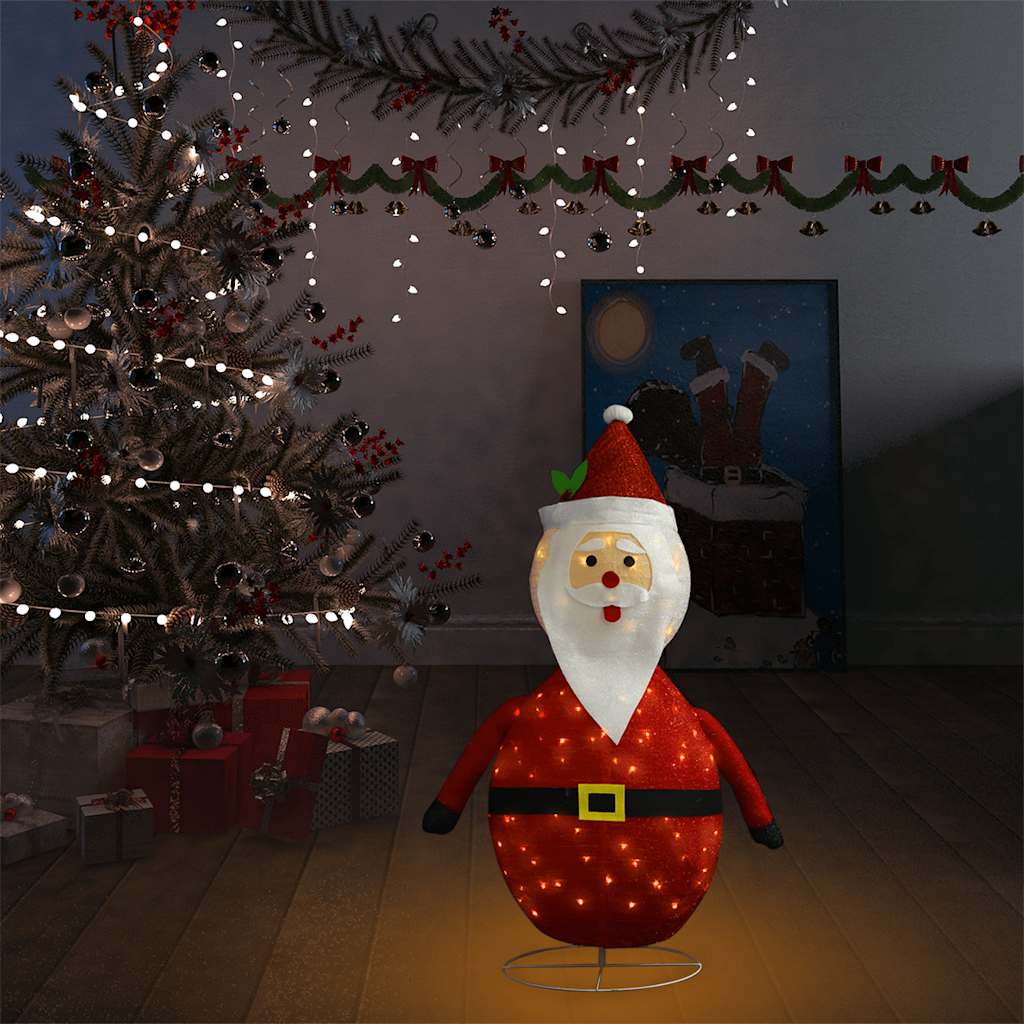Ukrasna božićna figura Djeda Mraza LED luksuzna tkanina 90 cm