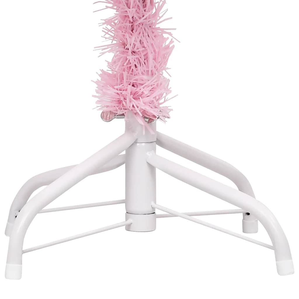 Umjetno osvijetljeno božićno drvce s kuglicama rozo 120 cm PVC