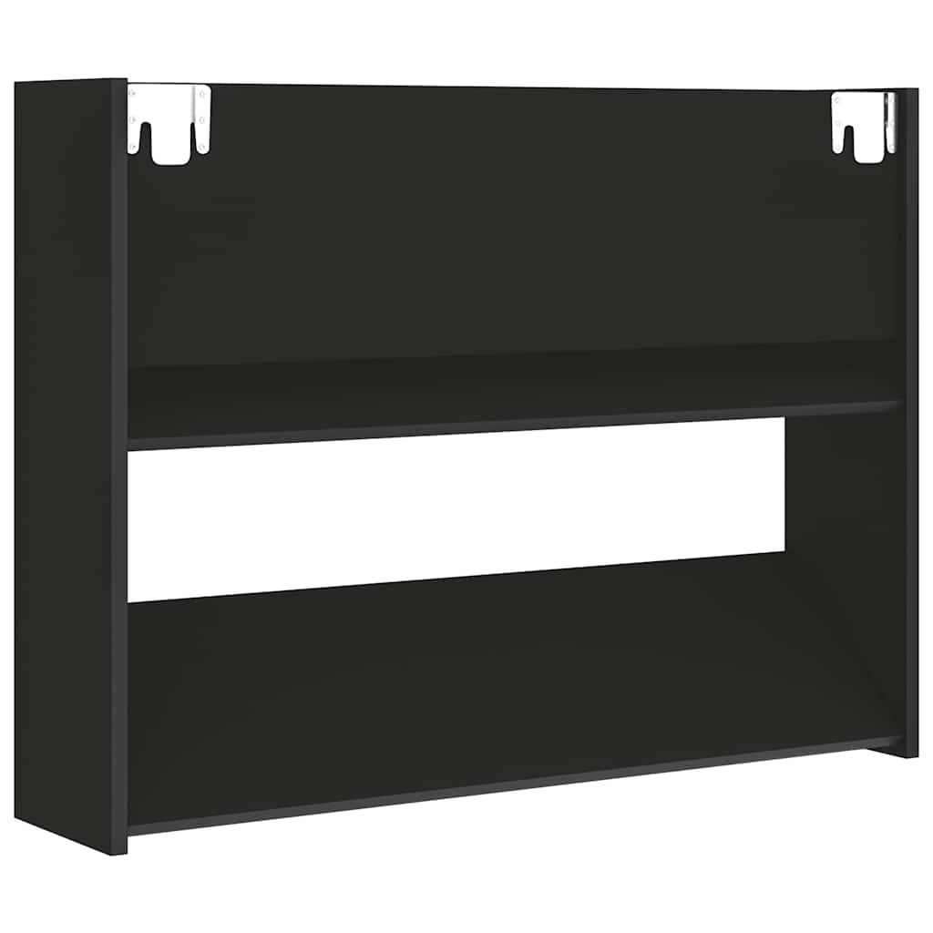 Zidni ormarić za cipele crni 80 x 18 x 60 cm konstruirano drvo