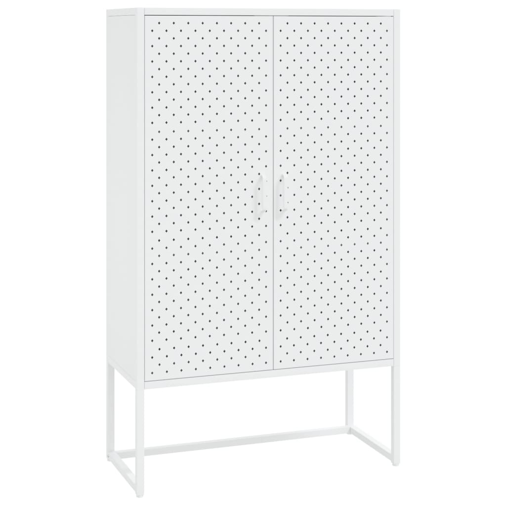 Visoka komoda bijela 80 x 35 x 135 cm čelična