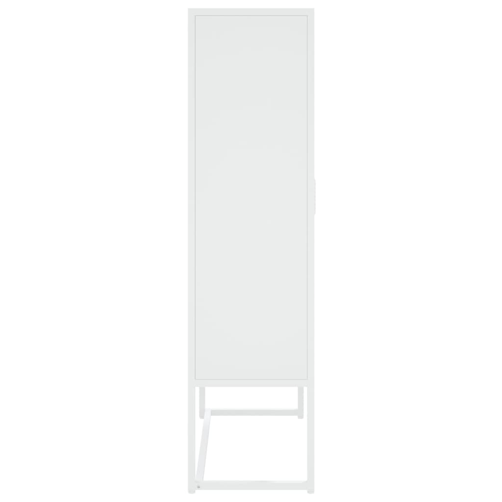 Visoka komoda bijela 80 x 35 x 135 cm čelična