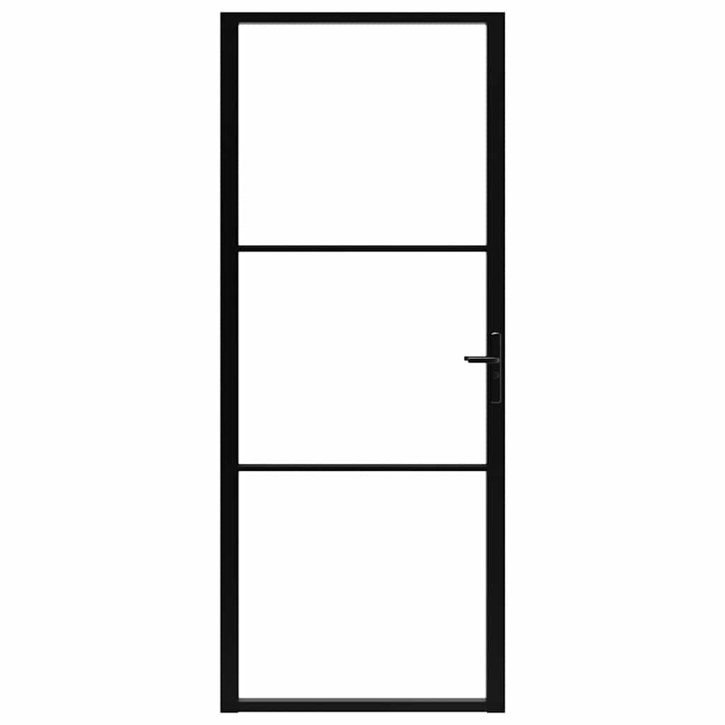 Sobna vrata od stakla ESG i aluminija 93 x 201,5 cm crna